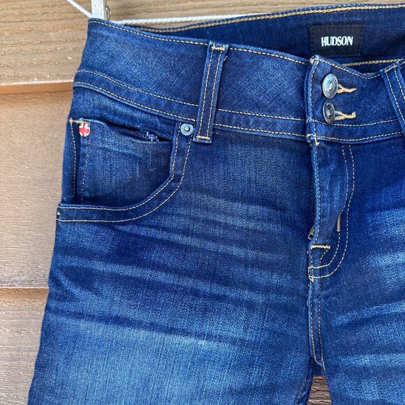 Hudson Womens Bootcut Dark Blue Jeans Size 28 Stretch Denim - Picture 7 of 12